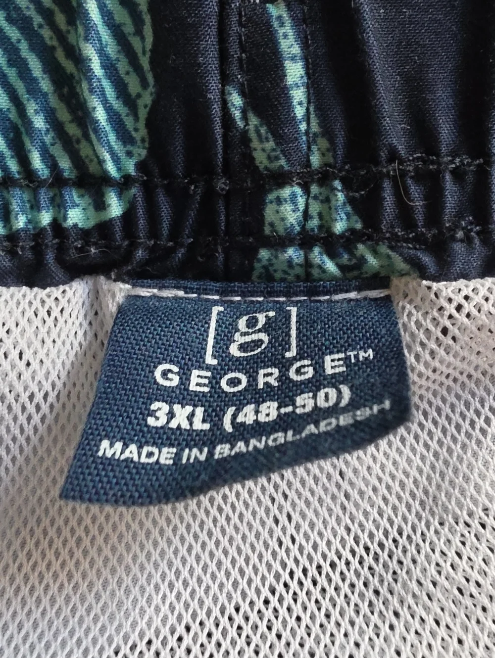 George Navy Swim Shorts with Teal Marlin Print Size 3X 48-50W